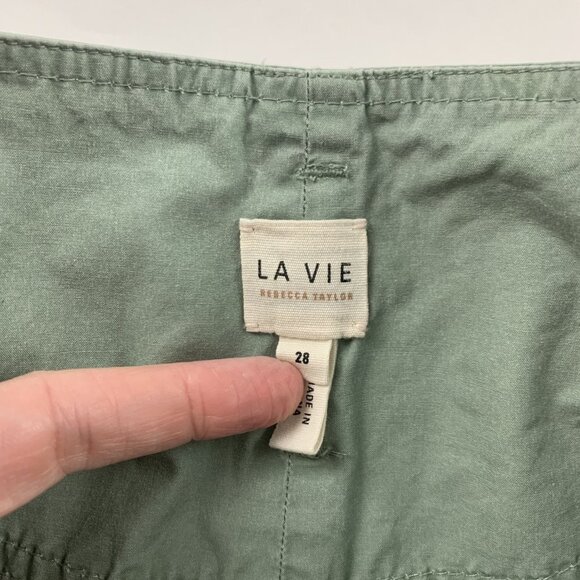 Rebecca Taylor La Vie Sage Cotton Twill Belted High Rise Trouser Pant 28 - Picture 5 of 8